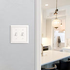 DEWENWILS White Light Switch Cover, Metal Toggle Light Switch Wall Plate - color: White, size: 2 Toggle 2PK
