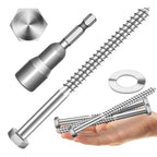 (16Sets) 1/2" x 6" Hex Head Lag Bolts, Heavy Duty Lag Screws with Washers, 304 Stainless Steel Bolts 18-8, Lag Screws Wood Screws, Partial Thread Bright Finish, 1/2 Bolt by Mywish - size: 1/2 x 6" (16 set)