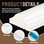 Peel and Stick Wall Molding Kit, Accent Wall Panels for Interior Wall Decor with Double-Sided Tape, 3 Set Pre-Cut PS Wainscoting Panels (50 * 40 in) - size: 50x40, style: T40-1