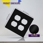 ENERLITES Screwless Double Duplex Outlet Covers Wall Plate, 1 Pack, Black - color: Black, size: Screwless