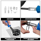 32.8ft x 1/2" Drain Snake Plumbing Pipe Cleaning Cable w/ 6 Cutters