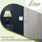 TG Mid-Size Screwless Double Toggle Light Switch Cover Plate, 2-Gang, White - color: White, size: 2 Gang