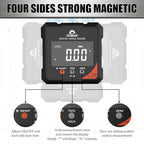 Digital Angle Finder with Laser 4-side Magnetic Angle Gauge Rechargeable - color: Grey