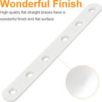 10 Pack White Flat Brackets, 6 Inch Straight Brace Mending Plate with Screw - size: 10 Pcs/ 6” x 0.8”