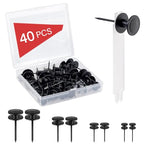 40 PCS Thumb Tacks - Thickened Heavy Duty Double Headed Metal Wall Tacks, Black - style: 4 SIZE BLACK