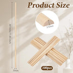 OLYCRAFT 100Pcs 11.9x0.3 Inch Half Round Wood dowels 3.5mm Wooden Dowel Rods Unfinished Wood Craft Sticks Half Round Craft Sticks Arch Wooden Dowel Rods for Braiding Tapestry DIY Crafts Building Model - size: 11.9 Inch
