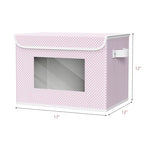 Univivi Fabric Foldable Storage Boxes with Lids, 4 Pack, Pink - color: Pink Polka Dot