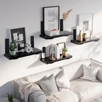 2 Pack - L 8" x H 6" x W1.5, 5mm Thick Black L Shelf Bracket, Iron Shelf Brackets, Metal Shelf Brackets, Floating Shelf, Shelf Supports with Screws - size: 8''x6'', style: Black 2 Pack