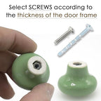 10-Pack Ceramic Cabinet Knobs Green 32mm Round Drawer Pull - color: Green