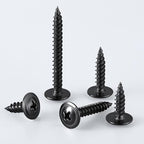 Wensilon（600 pcs）#6×1/2" Phillips Truss Head Wood Screws Black Galvanizing Quick Metal Self Tapping. - color: Black, size: #6×1/2"
