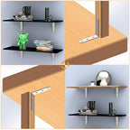 8 Pack L Bracket Corner Braces 4x4 Inch Heavy Duty Stainless Steel Shelf Brackets, 90 Degree Wall Mounted Support Joint Right Angle Hardware for Wood Floating Shelves with Screws - size: 8PCS-Silver 100*100mm/4*4in