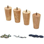 Solid Wood Replacement Furniture Sofa Couch Legs 4 inch Heavy Duty Set of 4 - color: Straight- Set of 4, size: 4"