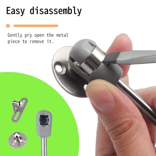 100N Soft Close Safety Gas Strut Hinges, CJQZP 2 Pack Heavy Duty Toy Box & Cabinet Hinges for Curved, Round, Arched & Flat Lids (Black) - color: Black