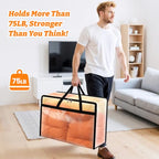 BlissTotes Moving Bags 60L 4PCS, Clear Clothes Storage Under Bed Storage - size: 60L
