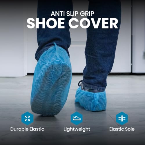 Premium Disposable Boot & Shoe Covers Booties, Durable, Non-Slip, Non-Toxic, Recyclable Protectors, Fits Most Shoes - Pink - Pack of 100 (50 Pairs) - style: Pink Bag of 100