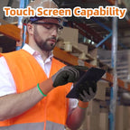 Schwer 6 Pairs Work Gloves Sandy Nitrile Coated, Touchscreen, LT5626, L - color: Grey, size: Large