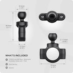 TUSITA Motorcycle Mount Handlebar Rail Base with B Size 1" Ball - Small - size: 1" Ball Handlebar Clamp