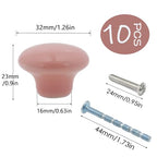 10-Pack Ceramic Cabinet Knobs Watermelon Red 32mm Round Drawer Pull - color: Watermelon Red