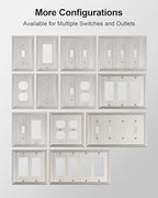 2-Pack Zinc Alloy Combo Toggle/Duplex Light Switch Cover Plate - color: Brushed Nickel, size: 1 Toggle/1 Duplex 2PK
