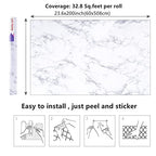 Arthome 23.6″ × 200″ Peel and Stick Marble Contact Paper,Self-Adhesive Waterproof Vinyl Flim for Furniture Sticker, Kitchens, Bedrooms and Bathrooms - color: White Marble, size: 23.6" x 200"