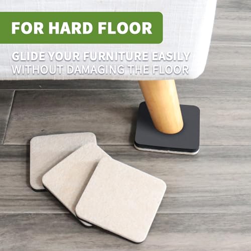 Felt Furniture Sliders for Hardwood Floors 8 PCS, 3 1/2" Beige - size: 8 PCS 3 1/2'' Beige