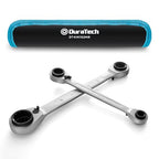 DURATECH 4-in-1 Reversible Ratcheting Box Wrench Set, Metric, 2-Piece - size: 8-19mm