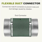 Duct Connector (12") - Flexible Canvas Female Fit Air Duct Vibration Noise Reducing Ducting Coupler Pipe Fitting Coupling for HVAC Ventilation Exhaust Fan Vent Systems, Green - size: 12 Inch