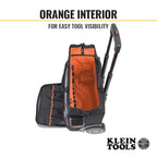 Klein Tools 55452RTB Tool Bag, Water Resistant Tool Storage Organizer Rolls on Rugged 6-Inch Wheels, 24 Pockets, Load Tested to 200-Pound - size: Rolling Tool Bag
