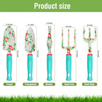 Garden Tools Set, JUMPHIGH 10 PCS Heavy Duty Gardening Tools Includes Hand Trowel Rake Weeder Pruner, Gardening Gifts for Women, Garden Kit with Tote Bag, Apron, Gloves, Kneeling Pad - color: Blue Green