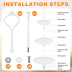 Patelai 6 Sets 3 Tiered Tray Hardware Kit,Simple,White - color: White, size: Simple
