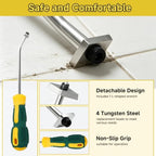 Grout Removal Tool Kit – 33Pcs Tile Caulk Scraper Set with Carbide Saws, Ergonomic Handle & Multi-Shape Blades for Efficient Bathroom, Shower & Kitchen Floor