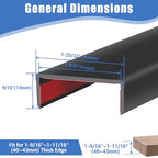 Rubber Edge Trim, Self-Adhesive U Shaped Edge Protector for Plywood, Cabinet, 1-5/8" Wood Edge Banding, Flexible Furniture Repair, EPDM Material, Fit 1-5/8"(41mm), Length 20Ft, Black - size: Fit 1-5/8"- L20'