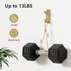 Gold Self Adhesive Wall Hooks for Coats - StainlessDouble Hook. - color: Gold, size: 6 Pack