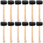 12 Pcs 7 oz Rubber Mallet Hammer with Wooden Handle