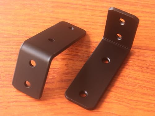 2 Pack - L 4" x H 2" x W1.5, 5mm Thick Black L Shelf Bracket, Iron Shelf Brackets, Metal Shelf Brackets, Floating Shelf, Shelf Supports with Screws - size: 4''x2'', style: Black 2 Pack