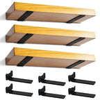 Floating Shelf Brackets Heavy Duty Industrial L Shelf Bracket 1/5 Inch Thick Premium Solid Steel Shelf Supports, Black Rustic Wall Brackets for Shelves - 5 Inch Floating Shelves Hardware (6 Pack) - size: 5 Inch-6 Pack