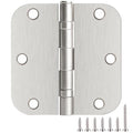 TDCHINGES Rounded Door Hinges Brushed Nickel 3.5" 5/8" Lasting Mute 42 Pack - color: Satin Nickel-Rounded, size: 42 Pack-Ball Bearing-lasting no squeak