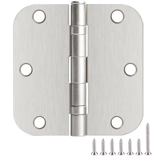 TDCHINGES Rounded Door Hinges Brushed Nickel 3.5" 5/8" Lasting Mute 36 Pack - color: Satin Nickel-Rounded, size: 36 Pack-Ball Bearing-lasting no squeak