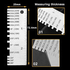2 Pcs Stainless Steel Thickness Gauges Wire Gauge Measuring Tool - style: Round&Sheet