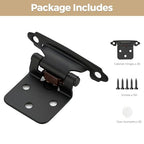 30 Pack 15 Pair Black Cabinet Hinges, 1/2" Overlay Semi-Concealed Hinges - color: Black, size: 1/2" Overlay