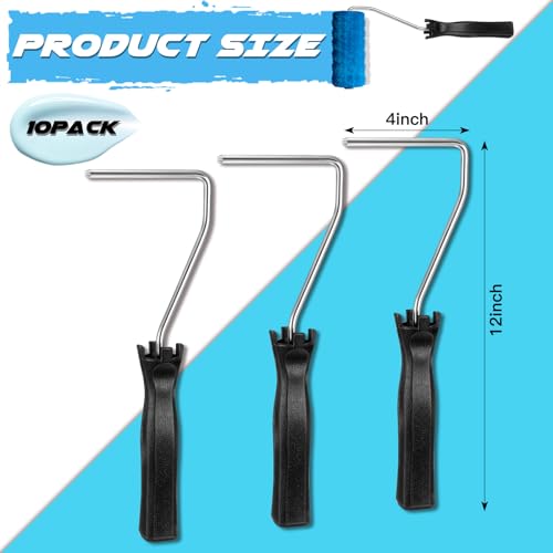 Baderke 20 Pcs 4 Inch Mini Paint Roller Handle, 12 Inch Frame, Black - color: Black, size: 4 Inch, 12 Inch