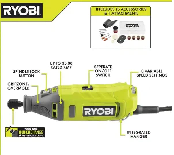 Open Box -  RYOBI 1.2 Amp Corded Rotary Tool