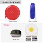 DiCUNO 8-Pack Soft Retractable Measuring Tape, 60-Inch 1.5 Meter, 8 Colors - color: 8 Colors