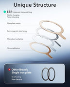 ESR for MagSafe Sticker, MagSafe Ring for iPhone 17, Samsung Galaxy - color: Titanium