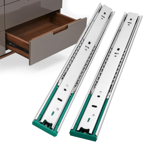 homdiy 10 Pairs Soft Close Drawer Slides 22 Inch Heavy Duty Side Mount Rail - color: Silver, size: 22 Inch