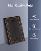 Switch Plates Outlet Covers, 2-Pack Aged Bronze Metal Wall Plates - color: Aged Bronze, size: 1 Blank 2PK