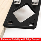 Track Saw Guide Rail Square CNC-Machined Track Saw Square Guide with Edge Support, 90° Right Angle Cutting Tool Compatible with Festool and Makita Compact Parallel Guide System Accessory - color: Black