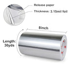 BOMEI PACK Aluminum Foil Tape,Heavy Duty Metal Foil Tape,High Temperature Silver Duct Tape,Perfect for Sealing & Patching,HVAC,Air Ducts,Insulation and Metal Repair (8 Inch) - size: 8 Inch x 30 Yards