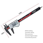 Digital Caliper, 0-6" Electronic Caliper Auto - Off Feature with Large LCD Screen Vernier Caliper Conversion Measuring Tool for Length Depth Inner Outer Diameter Measuring - color: Red Plastic, size: 6"