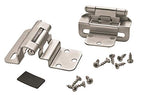 Amerock 1 Pair 3/8" Inset Satin Nickel Self-Closing Wrap Hinge - color: Satin Nickel, size: 3/8 Inch (10 mm) Inset